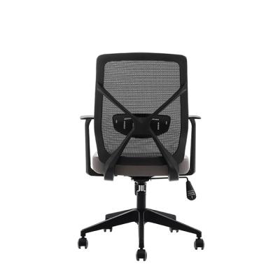 China Hot Selling Price Adjustable Black Swivel Chair Mid-back Mesh Office Chair Computer Desk Chair (Height) With Armrests for sale