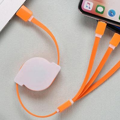 China Charge And Transfer Data 1M Abs +Pvc Copper Core 2A 3A 3 In 1 Extend Phone Charger Usb Cable for sale