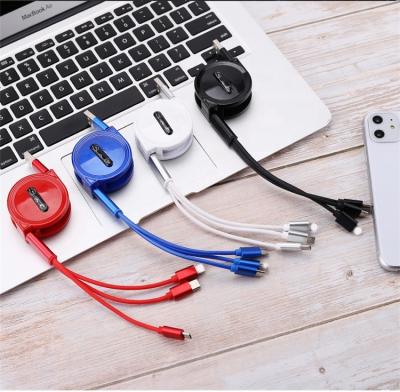 China Wholesale 1M Abs +Pvc Charge And Transfer Data Copper Core 3 In 1 Extend Type C Usb Mobile Phone Charger Cable for sale