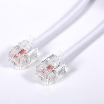 China Hotels Environmental Protection 28AWG Telephone Line With Crystal Head 6P2C 1.2m Telephone Line for sale