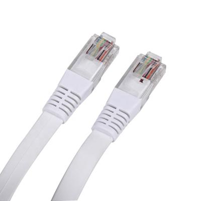 China Custom White Hotels 0.5m PVC 8P8C Flat Computer Ethernet Network Cable for sale