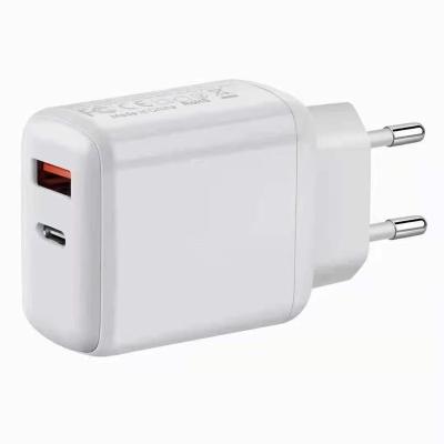 China Mobile Phone USB+PD3.0 Charger EU USA R-U AU PD 30W MultiPort Dual Port Wall Fast Charging Charger for sale