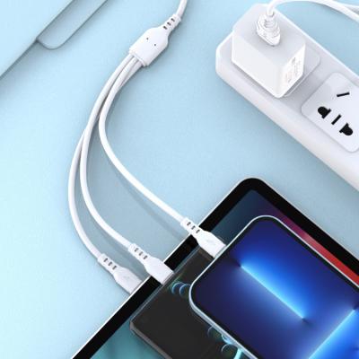 China MP3/MP4 player Cablegeeker tending cheap products pvc 3 in 1 usb data charging cable type c 3a fast charging for sale