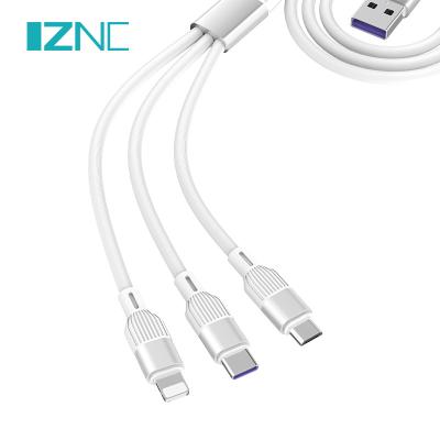 China MP3/MP4 Player 2021 New Aluminum Alloy Band 1.2M 6A 3 In 1 Full USB Data Charging Cable Protocol For Samsung Huawei Xiaomi VOOC Cable for sale