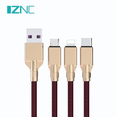 China Amphenol 1.5m/5ft MP3/MP4 Player Zinc Alloy Metal Data Cable 6A Mobile Phone USB Fast Charging Cables for sale