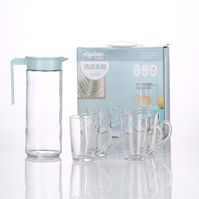 China AGLAIA 5 PCS Professional Manufacturer Luxury Cup Kitchen Clear Clear Drinking Glass Viable Set for sale