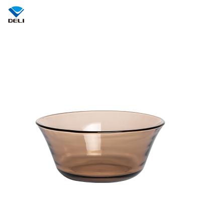 China Quality Assurance Viable Green Apple 155mm 6.1 Inch Modern Large Fruit Salad Tempered Glass Bowl for sale