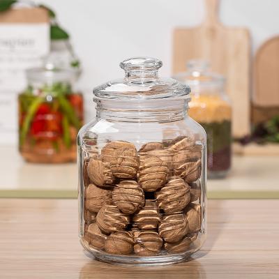 China NIL Green Apple Quality Assurance 2.2L 74.4oz Round Coffee Wholesale Storage Glass Jar With Lid for sale