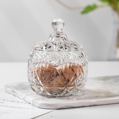 China NIL Green Apple Fashion Style Storage Clear Empty Luxury Pedestal Glass Candy Jar With Lid for sale