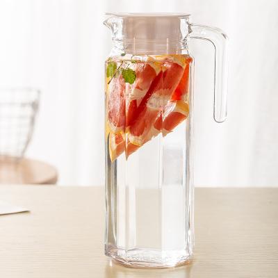 China GROCERY 1050ml 35.5oz Water Jug Small Size Solid Jug High Quality Viable Drinking Glass Tall Clear Glass Jug With Handle for sale