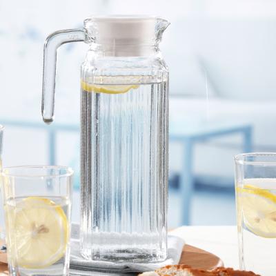 China Viable GROCERY 1100ml 37.2oz Household Glassware Simple Modern Soda Lime Juice Water Drinking Pitcher Glass Jug for sale