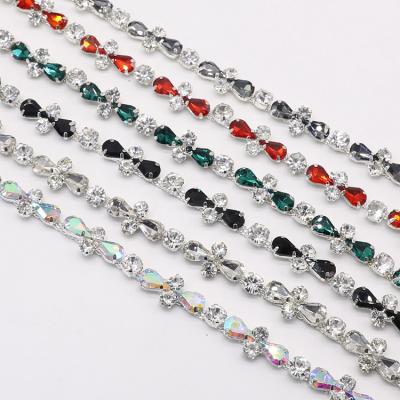 China Wholesale Crystal Rhinestone Chain Trimming Bling Crystal Chain For Garments LSRT997 from Flatback for sale