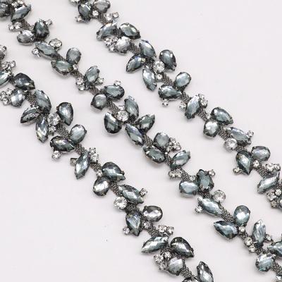 China Wholesale Crystal Rhinestone Chain Trimming Bling Crystal Chain For Flatback Garments LSRT963 for sale