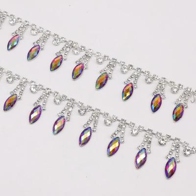 China Wholesale Crystal Rhinestone Chain Trimming Bling Crystal Chain For Flatback Garments LSRT961 for sale