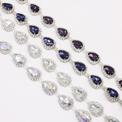 China Wholesale Crystal Rhinestone Chain Trimming Bling Crystal Chain For Flatback Garments LSRT959 for sale