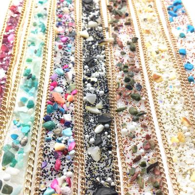 China Wholesale Eco-friendly Iron On Rhinestone Chain Trimming Accessories Bridal Rhinestone Garment Sash Wedding Bandage Applique LSRC181 for sale