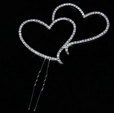 China Wholesale Rhinestone Heart Cake Topper Rhinestone Wedding Cake Topper, Wedding Cake Decoration Bling Gift CT003 10x13cm for sale