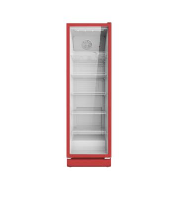 China Single-temperature Door Beverage Showcase Commercial-Use Upright Display Refrigerator Gas R290 R600a 350L Glass Showcase for sale