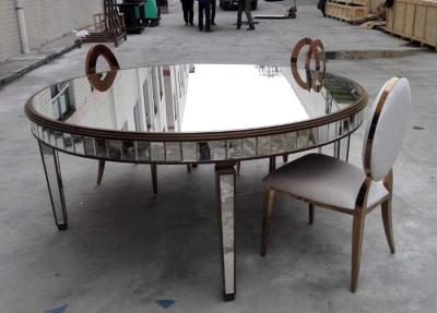 China Large Size Mirrored Dining Table Lacquer Painting Finish Customized Color for sale