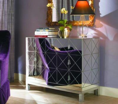 China Fashion Dressing Mirrored Bedroom Side Tables MDF Glass Mirror Material for sale