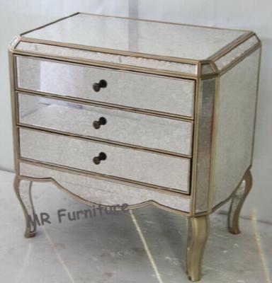 China El vintage duplicó la mesita de noche de 3 cajones, pecho duplicado de madera Nightstand en venta