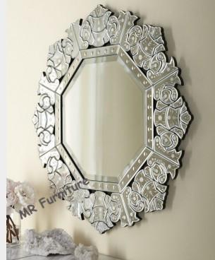 China Decorative Vintage Venetian Mirror , Etching Antique Venetian Glass Mirror for sale