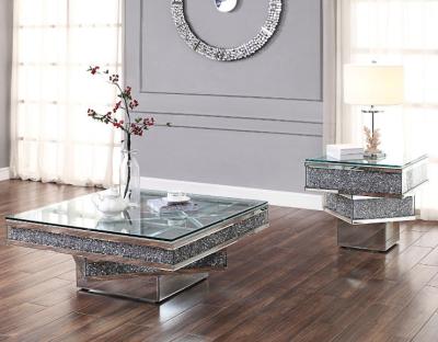 China Unique Square Crushed Diamonds Coffee Table Side Table End Table for sale