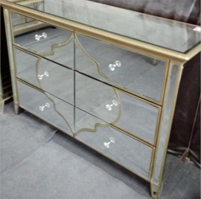 China Mirrored Furniture 6 drawers Bed Side Table Night Stand cabinet for living room for sale