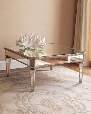 China Hot selling square mirrored coffee table living room furniture for sale