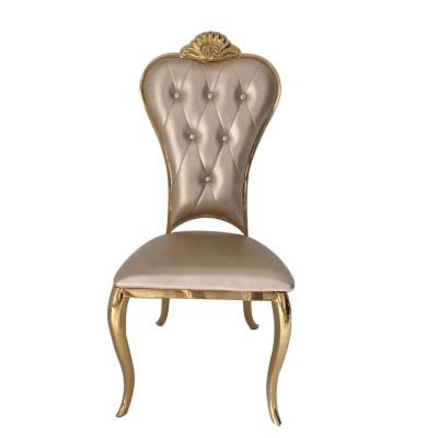 China Wedding Party Event Golden Stainless Steel frame Wedding Chair Crown chair for sale