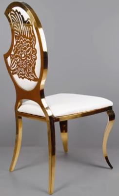 China Wedding Party Event Golden Stainless Steel frame Wedding Chair Dining chair for sale