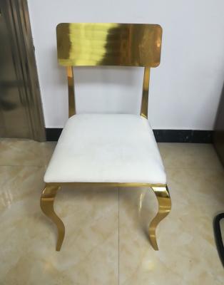 China Factory price Gold Stackable Stainless Steel frame Square back Armless Dining chair for sale