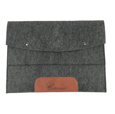 China Leather Office Briefcase Laptop Sleeve Envelope Bag Felt File Holder A4 Felt Document Bag Customiza for sale