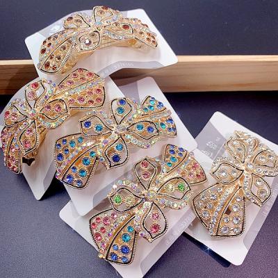 China Fashion 8 Acrylic Women Pony Tail Barrettes Hairpins For All-match Diamond Colorful Big Cm Hairpins Wholesale Hairpins for sale