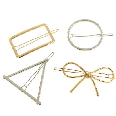 China Fashion Accessories Metal Bobby Pins Beauty Hairpin Star Alloy Moon Environmental Simple Geometric Hair Clip For Women for sale