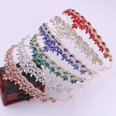 China Environmental Korean Rhinestones Wedding Handmade Bridal Princess Tiara Crown For Girls Pageant Flower Crown Headband for sale