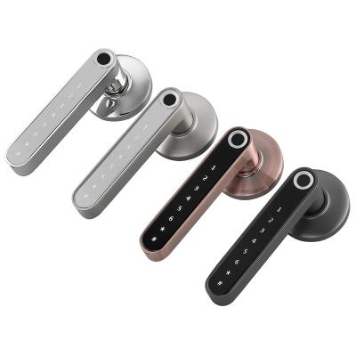 China Anti-peep code lock password zinc alloy indoor electronic smart door handle locks fingerprint for sale