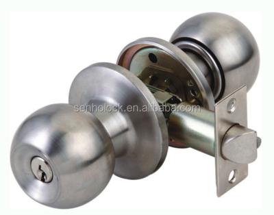 China ANSI Iron SUS304/201/Brass Grade 3 Standard Tubular Mortise Stainless Steel Knob Ball Door Lock for sale