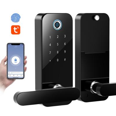 China F11S smart wooden door lock office apartment tuya APP lock start screen lock fingerprint password lock for sale