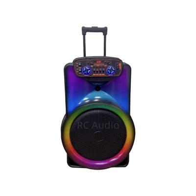 China PORTABLE Outdoor Subwoofer Sound Touch Woofer Portable Trolley Karaoke Audio Rechargeable Gaming Wireless Led Light Mobile Speaker for sale