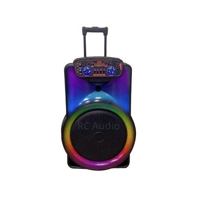 China PORTABLE 12 Inch  Multimedia Battery Big Bass Speaker Big Power with Trolley and Wheels Karaoke Rechargeable party speaker Subwoofer for sale