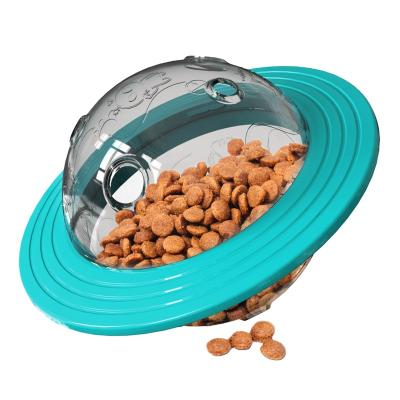 China Flying Disc Viable Dog Food Treat Durable Toy Interactive Dispensing Ball Training Puzzle Dog Toy for sale