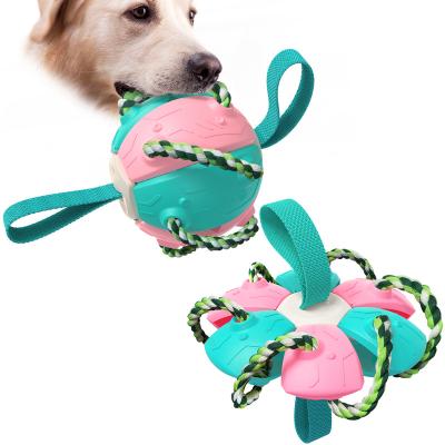 China Stocked Flying Disc Toys Interactive Puppy Ball Toys Interactive Rubber Dog Ball Launcher for sale