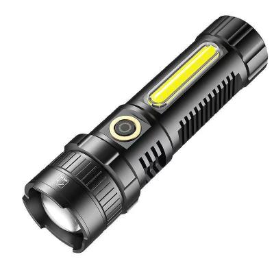 China New Style 4 Mode Telescopic Zoom Outdoor Portable Torch USB Rechargeable Led Flashlight Diving Light for sale