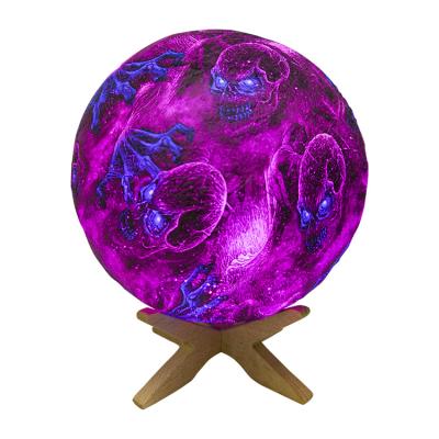 China Modern factory price Luna Led Night Light Lampara 3D led moon light with stand for baby bedrooms for sale