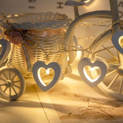 China Holiday Romantic Atmosphere For Birthday Valentine's Day Decor LED Wooden Love Lighting Holiday Party Fairy String Lights for sale