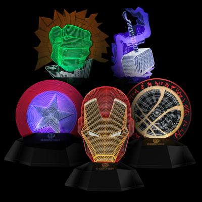 China Modern Novelty 3D Superhero LED Night Lamps Touch Control Table Light For Decoration Gift for sale