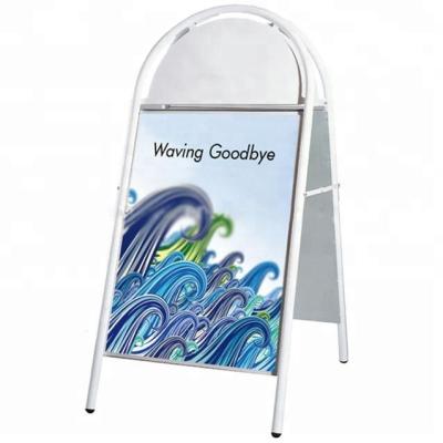 China Double Sided Magnetic Poster Frame Iron Steel Display Round Head A Board Sidewalk Sign Eco - Friendly for sale