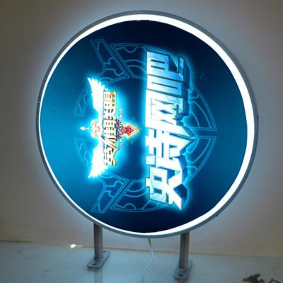 China Shopping Mall Hotel D50 Outdoor Wall Round Logo Sign Display Advertising Acrylic Led Vacuum Forming Light Box for sale