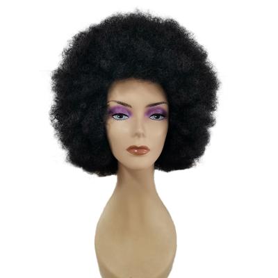 China Wholesale Afro Wave Wig Synthetic Tangle Free Natural Glueless Curly Afro Wigs For Black Women for sale